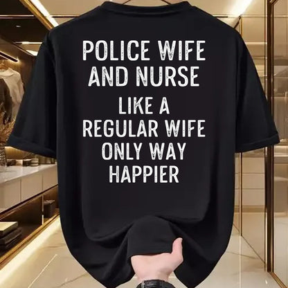 Funny Nurse Shirt, Nurse Unisex T-Shirt/Hoodie/Sweatshirt HLT00 - Police Wife Nurse Life Wife RN Mom T-Shirt