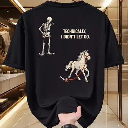 Best Horse Lover Shirt , Funny Horse UnisexT-Shirt/Hoodie/Sweatshirt HLT00 - Technically I Didn_t Let Go Skeleton Horse Riding Halloween T-Shirt