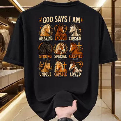 Best Horse Lover Shirt , Funny Horse UnisexT-Shirt/Hoodie/Sweatshirt HLT00 - God Says I Am Horse Bible Verse Faith Affirmation T-Shirt