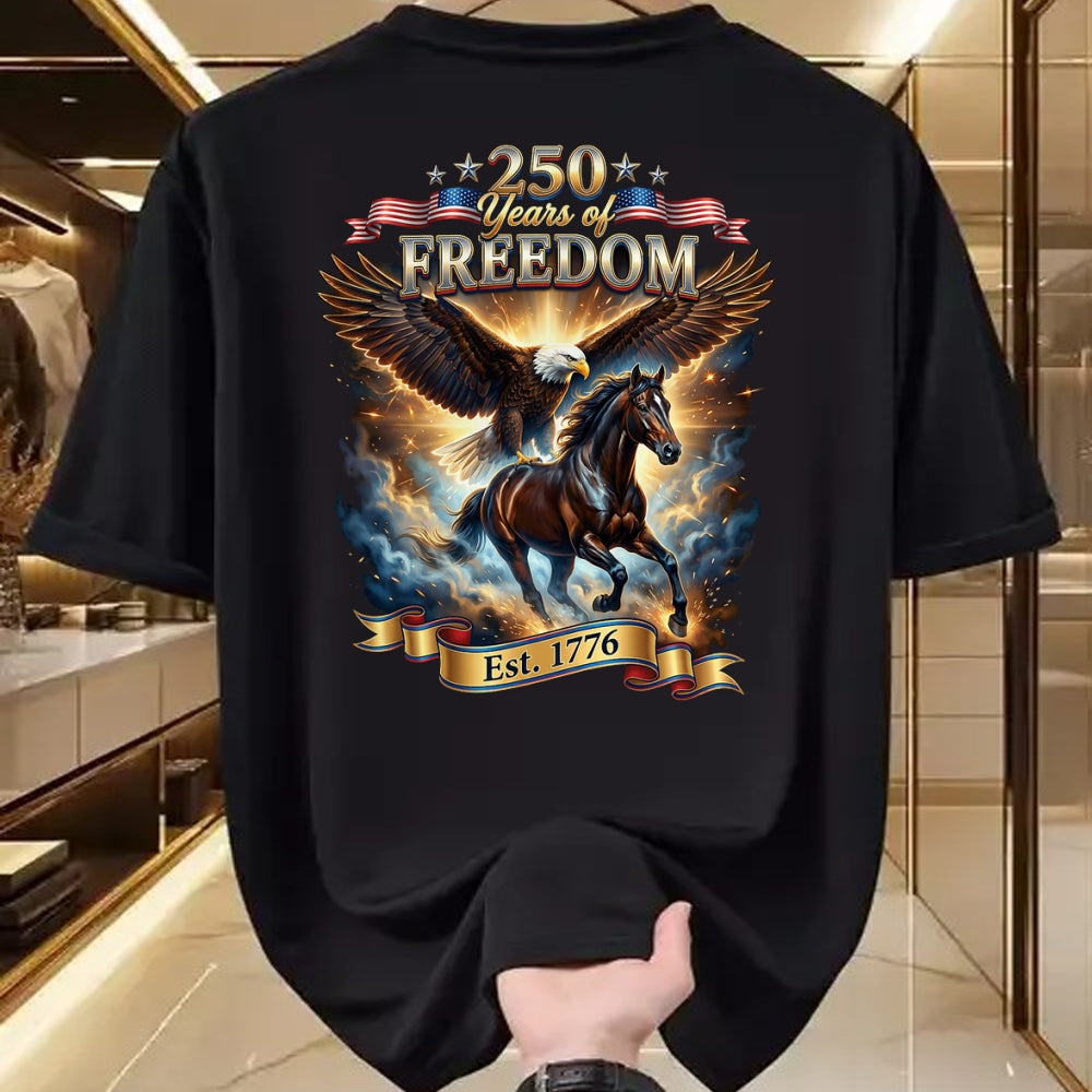Best Horse Lover Shirt , Funny Horse UnisexT-Shirt/Hoodie/Sweatshirt HLT00 - Patriotic Eagle Horse 250th of Freedom USA 1776 Anniversary T-Shirt