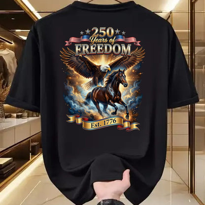 Best Horse Lover Shirt , Funny Horse UnisexT-Shirt/Hoodie/Sweatshirt HLT00 - Patriotic Eagle Horse 250th of Freedom USA 1776 Anniversary T-Shirt