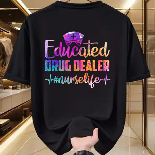 Funny Nurse Shirt, Nurse Unisex T-Shirt/Hoodie/Sweatshirt HLT00 - Educated Drug Dealer Nurse Life Funny Nurse Heart Beat T-Shirt (1)