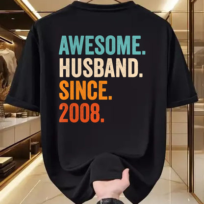 Best Wife Shirt, Wife and Husband Unisex T-Shirt/Hoodie/Sweatshirt HLT00 - Awesome Husband Since 2008 16th wedding anniversary 16 years T-Shirt