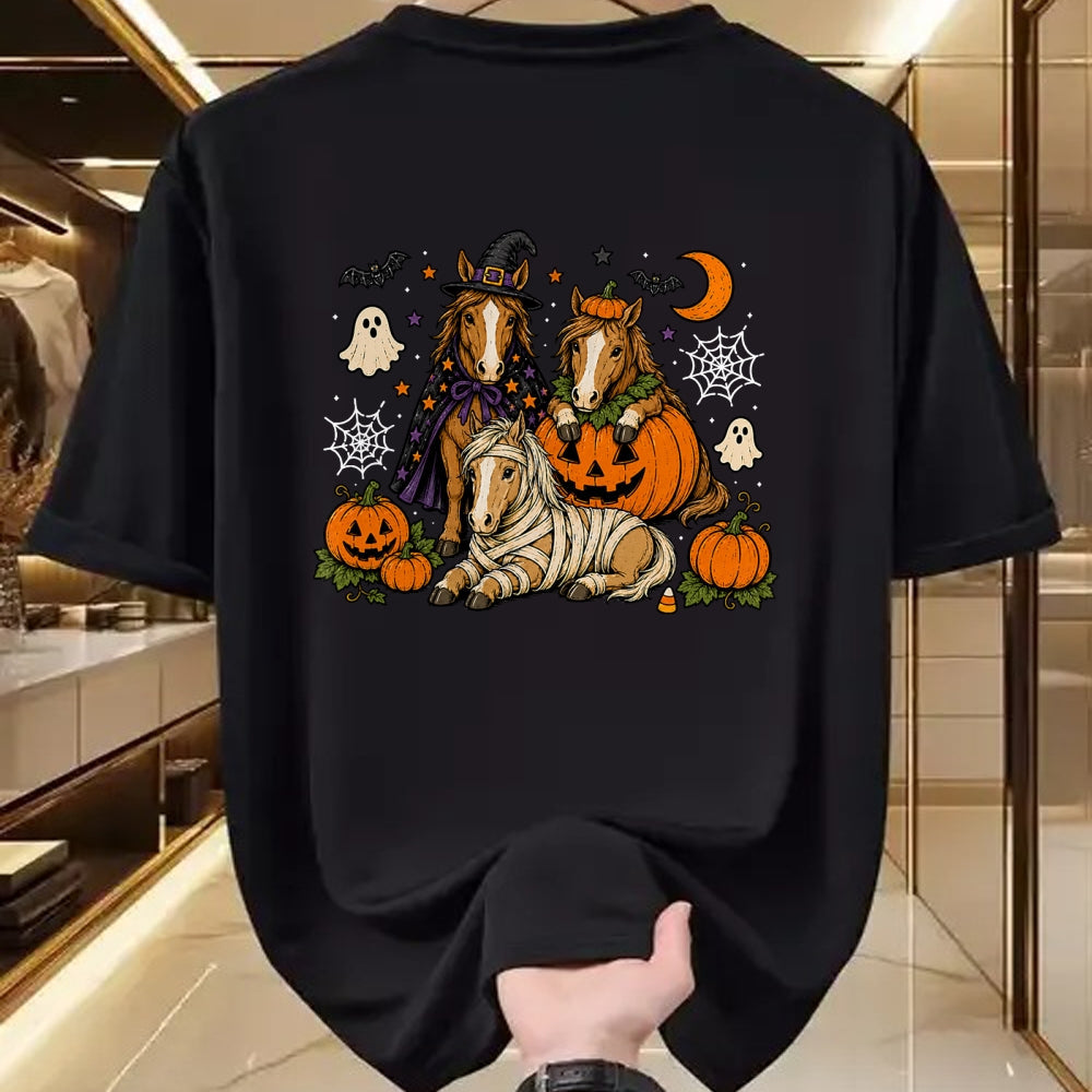 Best Horse Lover Shirt , Funny Horse UnisexT-Shirt/Hoodie/Sweatshirt HLT00 - Stripes Horse Halloween Funny Spooky Season Boo Horse Lover T-Shirt