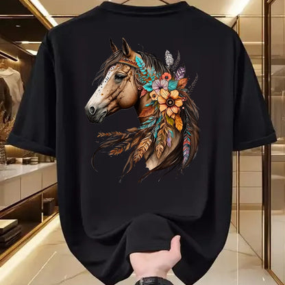 Best Horse Lover Shirt , Funny Horse UnisexT-Shirt/Hoodie/Sweatshirt HLT00 - Floral Wild Horse Country Horse Riding T-Shirt