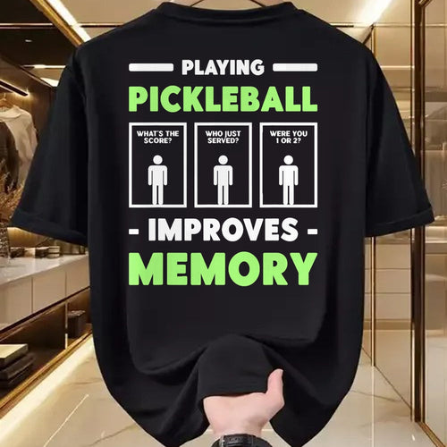 Funny Pickleball Shirt, Pickleball Lover Unisex T-Shirt/Hoodie/Sweatshirt HLT00 - Playing Pickleball Improves Memory Dink Player Short Sleeve T-Shirt