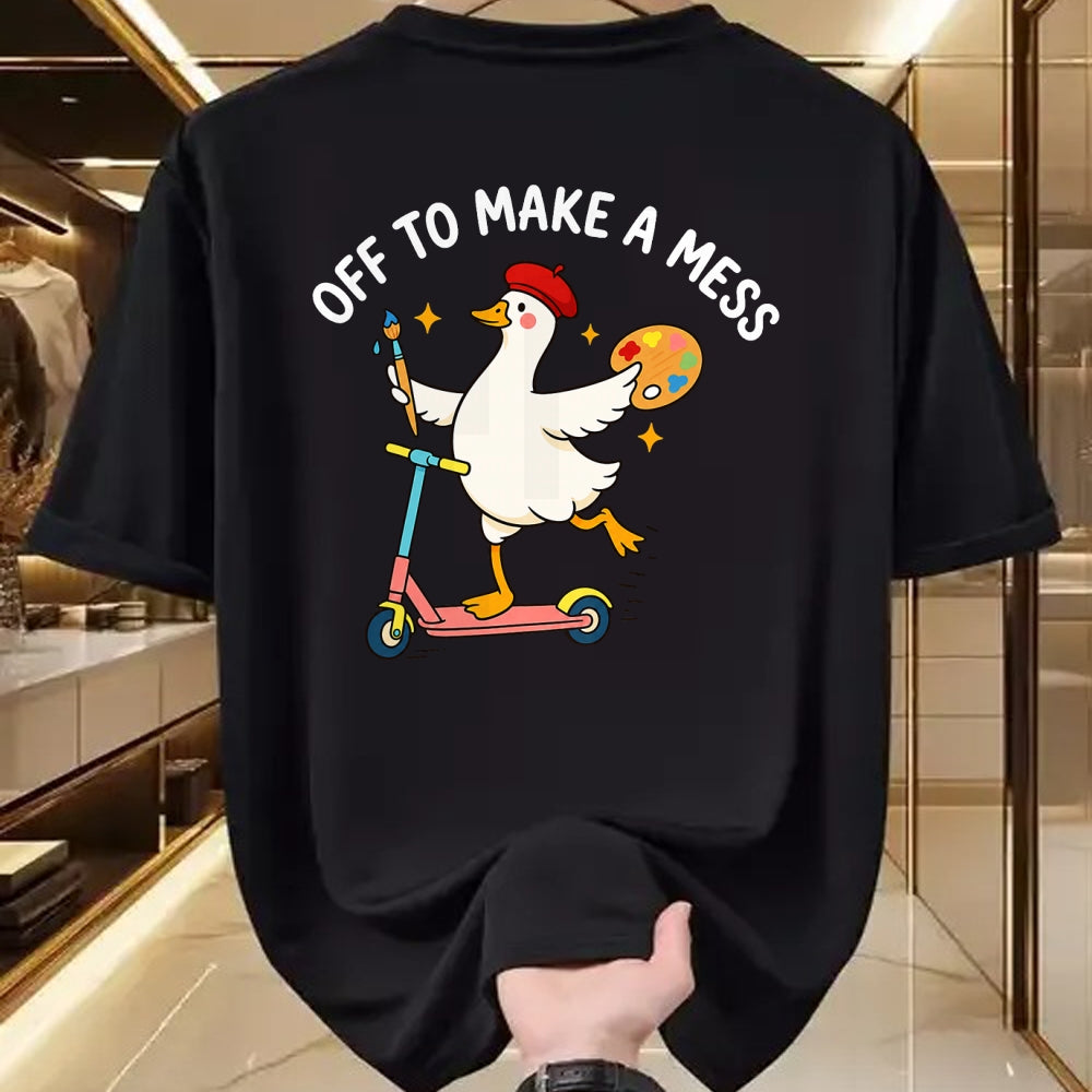 Best Teacher Shirt, Funny Teacher UnisexT-Shirt/Hoodie/Sweatshirt HLT00 - Off to Make A Mess Funny Artist Goose Creative Teacher Humor T-Shirt