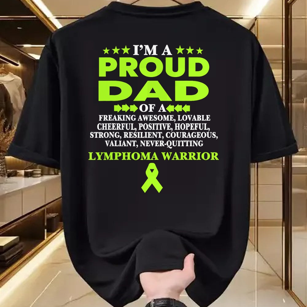 Gift for Dad Shirt, Funny Dad Unisex T-Shirt/Hoodie/Sweatshirt HLT00 – I_m proud dad of Lymphoma warrior Lime Green Ribbon T-Shirt