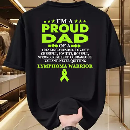 Gift for Dad Shirt, Funny Dad Unisex T-Shirt/Hoodie/Sweatshirt HLT00 – I_m proud dad of Lymphoma warrior Lime Green Ribbon T-Shirt