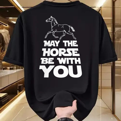 Best Horse Lover Shirt , Funny Horse UnisexT-Shirt/Hoodie/Sweatshirt HLT00 - May The Horse Be with You T-Shirt T-Shirt, Men, Black, 3X-Large