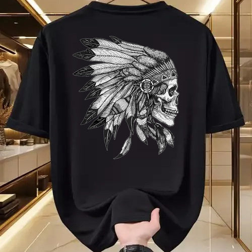 Native American T-Shirts, Vintage Native American Unisex T-Shirt/Hoodie/Sweatshirt HLT00 - American Motorcycle Skull Native Indian Eagle Chief Vintage