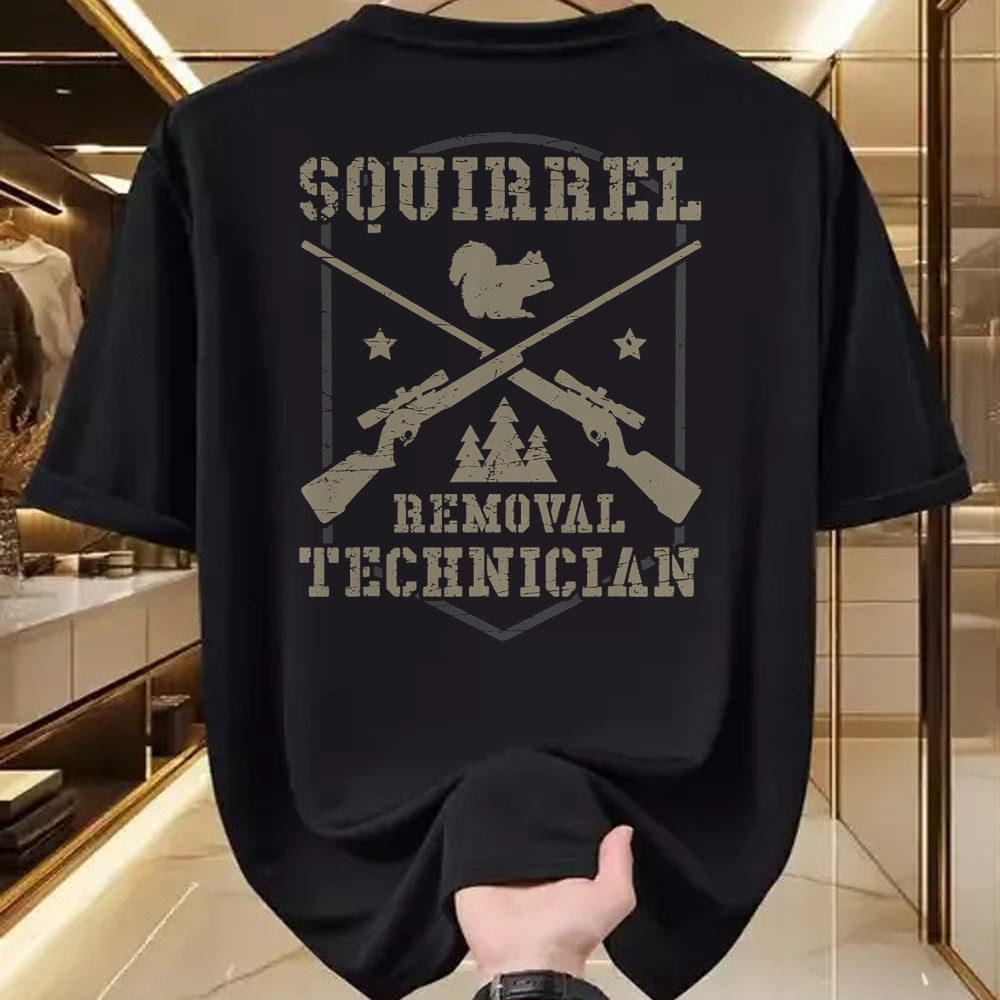 Funny Hunting Shirt, Gift For Hunting Lover Unisex T-Shirt/Hoodie/Sweatshirt HLT00 - Squirrel Removal Technician Squirrel Hunting Squirrel Hunter T-Shirt