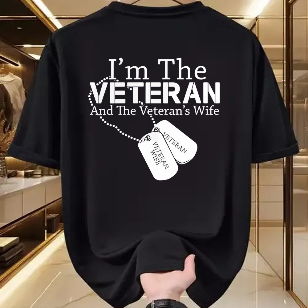 Proud Veteran Shirt, Funny Veteran UnisexT-Shirt/Hoodie/Sweatshirt HLT00 - Womens I Am The Veteran Veterans Day US Military Patriotic V-Neck T-Shirt