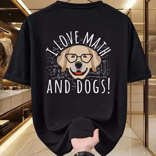 Dog Love Shirt, Dog Lover Gift T-Shirt/Hoodie/Sweatshirt HLT00 - I Love Math And Dogs Algebra Brown Dog Teacher Student Gift T-Shirt