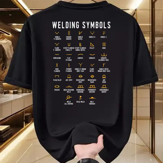 Best Mechanic Life Shirt, Funny Mechanic UnisexT-Shirt/Hoodie/Sweatshirt HLT00 - Welding Symbols - Funny Welder (On Back) T-Shirt