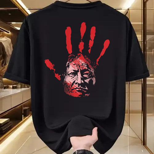 Native American T-Shirts, Vintage Native American Unisex T-Shirt/Hoodie/Sweatshirt HLT00 - Native American Indigenous Red Hand Indian Blood Themed (3)