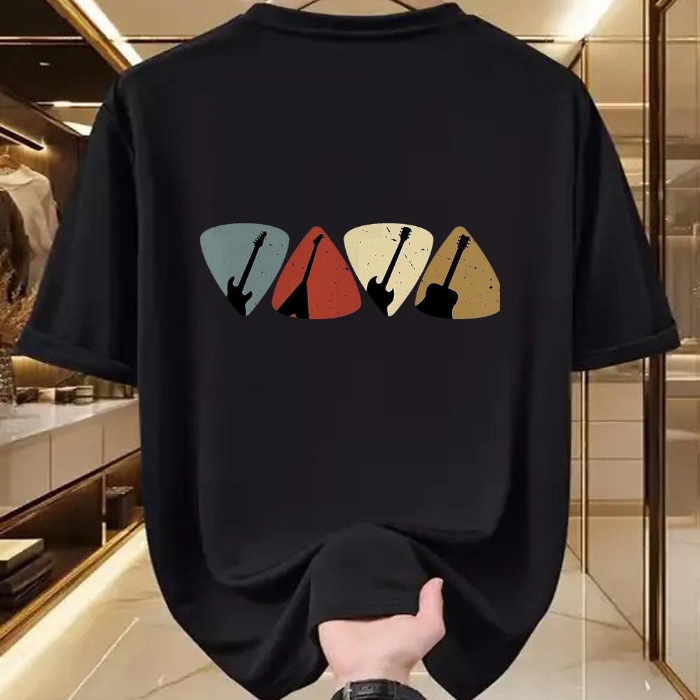 Guitar Lover Shirt, Funny Guitar UnisexT-Shirt/Hoodie/Sweatshirt HLT00 - Retro Vintage Guitar Pick Player Guitarist Bassist Musician T-Shirt, Men, Black, 3X-Large