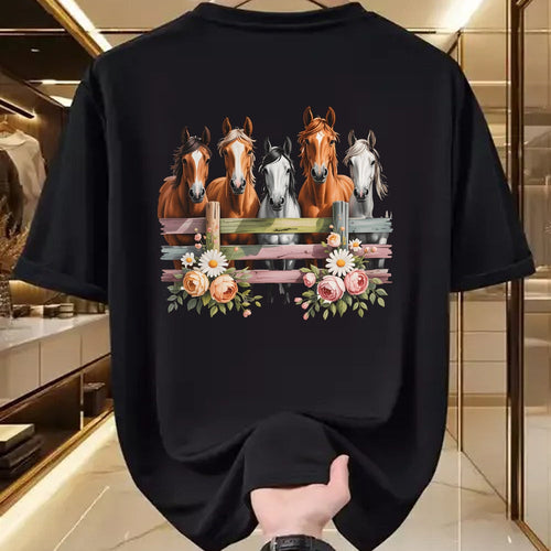 Best Horse Lover Shirt , Funny Horse UnisexT-Shirt/Hoodie/Sweatshirt HLT00 - Wild Floral Horses For Men Women Kids Horse Lover T-Shirt