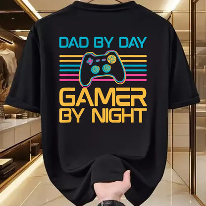 Gift for Dad Shirt, Funny Dad Unisex T-Shirt/Hoodie/Sweatshirt HLT00 – Dad By Day Gamer By Night Video Games Lover Gamer Dad T-Shirt