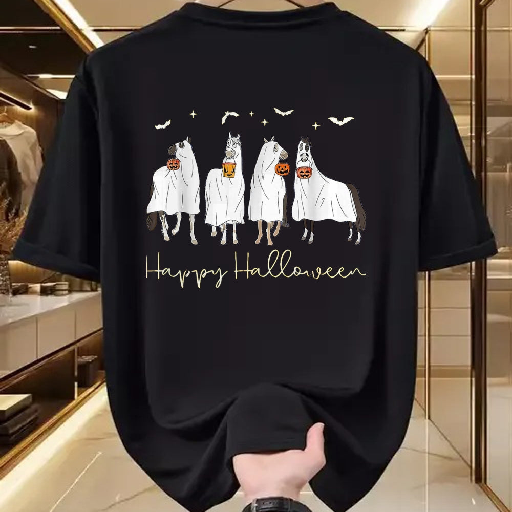 Best Horse Lover Shirt , Funny Horse UnisexT-Shirt/Hoodie/Sweatshirt HLT00 - Happy Halloween Horse Ghost T-Shirt, Women, Black, Medium
