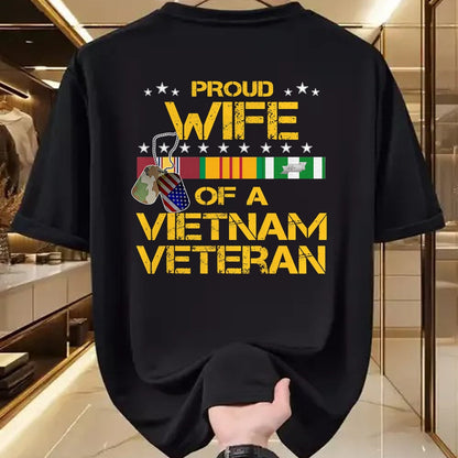Proud Veteran Shirt, Funny Veteran UnisexT-Shirt/Hoodie/Sweatshirt HLT00 - Proud Wife of A Vietnam Veteran My Husband is A Hero T-Shirt T-Shirt