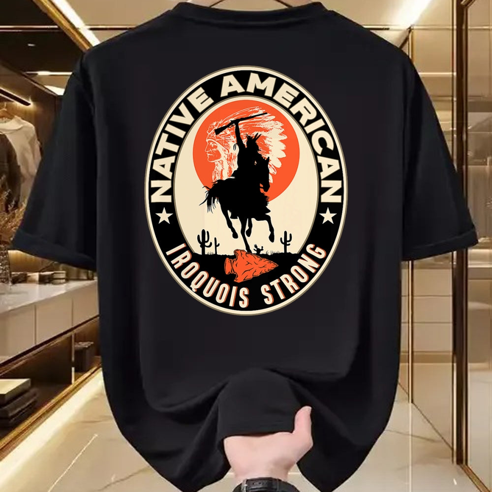 Native American T-Shirts, Vintage Native American Unisex T-Shirt/Hoodie/Sweatshirt HLT00 - Iroquois Tribe Native American Indian Strong Warrior Retro L