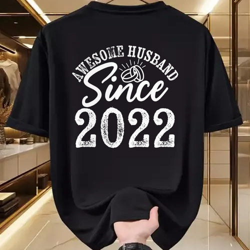 Best Wife Shirt, Wife and Husband Unisex T-Shirt/Hoodie/Sweatshirt HLT00 - Awesome Husband Since 2022 Anniversary From Wife Funny Him T-Shirt