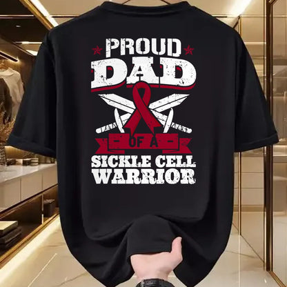 Gift for Dad Shirt, Funny Dad Unisex T-Shirt/Hoodie/Sweatshirt HLT00 – Proud Dad Of A Sickle Cell Warrior SCD Awareness Father T-Shirt