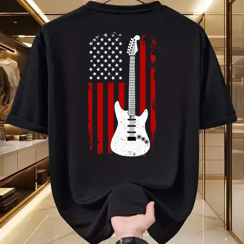 Guitar Lover Shirt, Funny Guitar UnisexT-Shirt/Hoodie/Sweatshirt HLT00 - Guitar American US Flag Music Player Electric Guitarist Gift T-Shirt