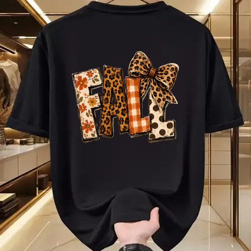 Best Thanksgiving Family Shirt , Funny Thanksgiving UnisexT-Shirt/Hoodie/Sweatshirt HLT00 - Fall Coquette Bow Leopard Pumpkin Leaves Thanksgiving Autumn T-Shirt