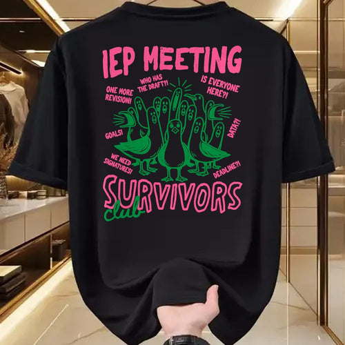 Best Teacher Shirt, Funny Teacher UnisexT-Shirt/Hoodie/Sweatshirt HLT00 - IEP Meeting Survivors Club Funny Special Education Teacher T-Shirt