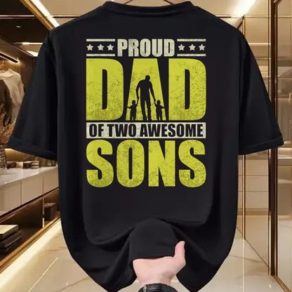 Gift for Dad Shirt, Funny Dad Unisex T-Shirt/Hoodie/Sweatshirt HLT00 – Proud father two sons dad daddy father_s day gift idea T-Shirt