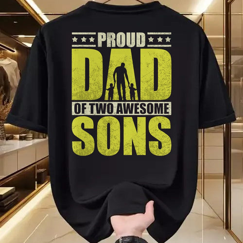 Gift for Dad Shirt, Funny Dad Unisex T-Shirt/Hoodie/Sweatshirt HLT00 – Proud father two sons dad daddy father_s day gift idea T-Shirt