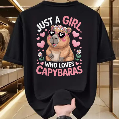 Cute Capybara Shirt, Funny Capybara Unisex T-Shirt/Hoodie/Sweatshirt HLT00 - Girls Capybara T-Shirt