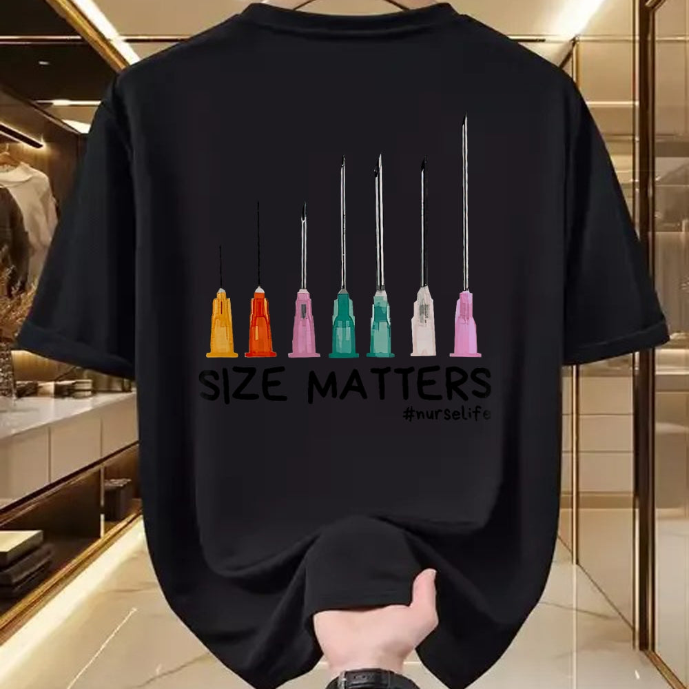 Funny Nurse Shirt, Nurse Unisex T-Shirt/Hoodie/Sweatshirt HLT00 - Needle Size Matters Funny Nursing CNA Nurse Life T-Shirt