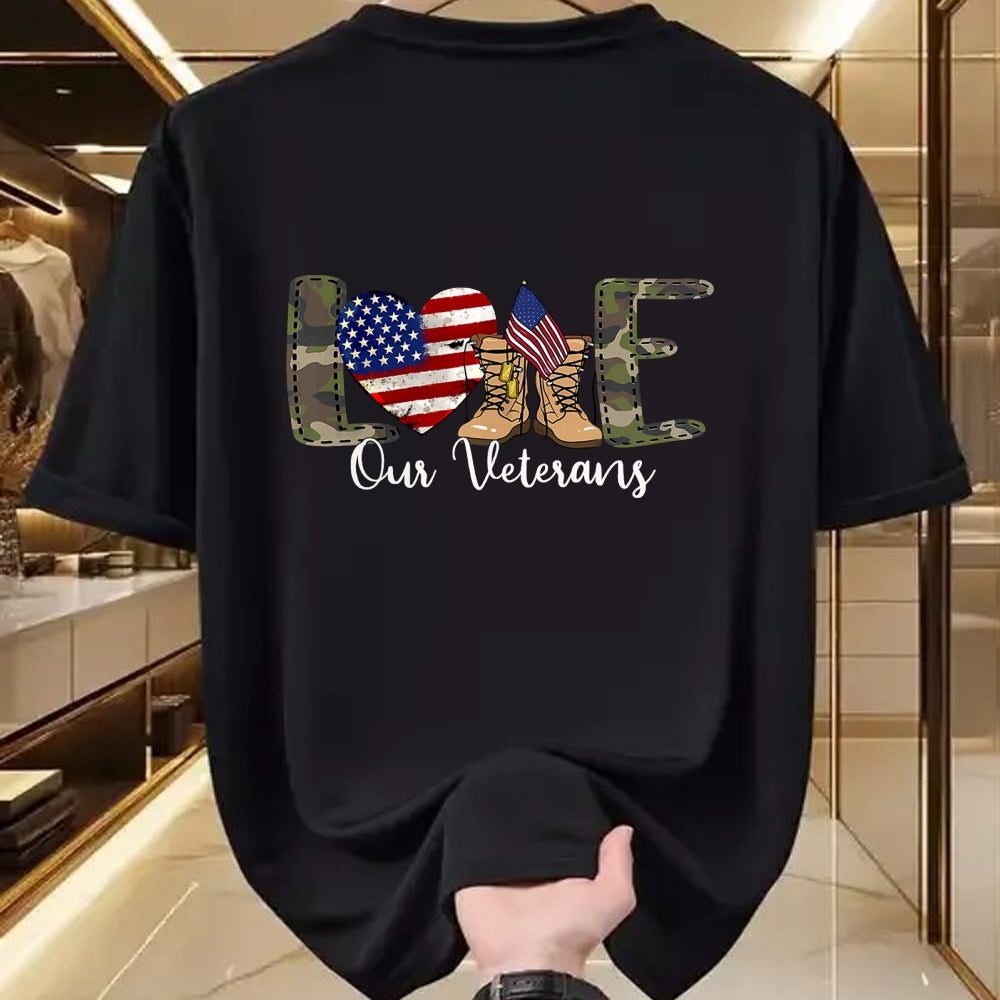 Proud Veteran Shirt, Funny Veteran UnisexT-Shirt/Hoodie/Sweatshirt HLT00 - Love Our Veterans Day Proud Military American Flag T-Shirt