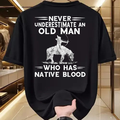 Native American T-Shirts, Vintage Native American Unisex T-Shirt/Hoodie/Sweatshirt HLT00 - Never Underestimate An Old Man Native American Warrior
