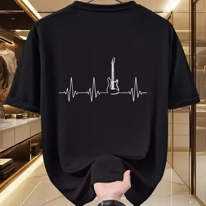 Guitar Lover Shirt, Funny Guitar UnisexT-Shirt/Hoodie/Sweatshirt HLT00 - Guitar Heartbeat Music Instrument for Guitarist T-Shirt, Men, Black, 3X-Large