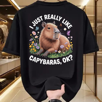 Cute Capybara Shirt, Funny Capybara Unisex T-Shirt/Hoodie/Sweatshirt HLT00 - Funny Capybara Art for Men Women Kids Capybara Lover T-Shirt