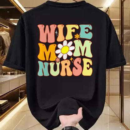 Funny Nurse Shirt, Nurse Unisex T-Shirt/Hoodie/Sweatshirt HLT00 - Retro groovy Wife Mom Nurse Women Mothers Day For Nurses T-Shirt