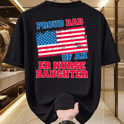 Funny Nurse Shirt, Nurse Unisex T-Shirt/Hoodie/Sweatshirt HLT00 - Proud Dad of an ER NURSE Daughter T-Shirt