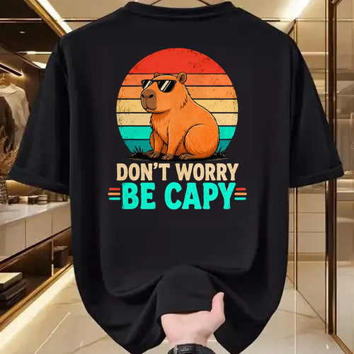 Cute Capybara Shirt, Funny Capybara Unisex T-Shirt/Hoodie/Sweatshirt HLT00 - Funny Be Capy Relaxed Capybara Vintage Cartoon Graphic T-Shirt