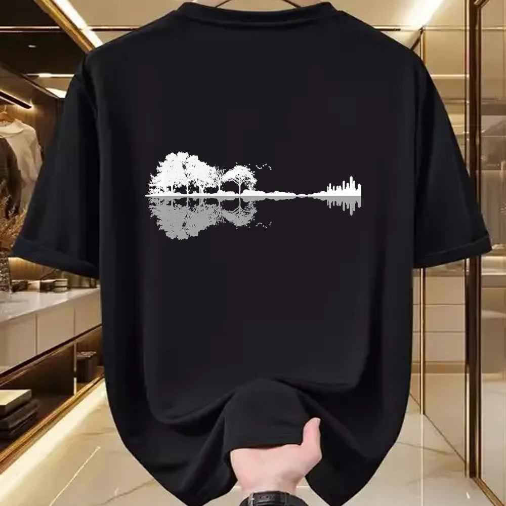 Guitar Lover Shirt, Funny Guitar UnisexT-Shirt/Hoodie/Sweatshirt HLT00 - Retro Forest Funny Nature Guitar Classic Music T-Shirt
