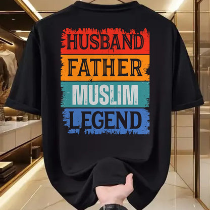 Gift for Dad Shirt, Funny Dad Unisex T-Shirt/Hoodie/Sweatshirt HLT00 – Father Husband MUSLIM Legend Proud Dad Funny Retro Papa T-Shirt