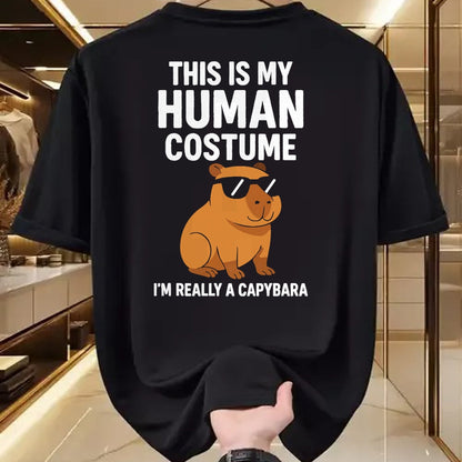 Cute Capybara Shirt, Funny Capybara Unisex T-Shirt/Hoodie/Sweatshirt HLT00 - This is My Human Costume I Am Really A Capybara T-Shirt