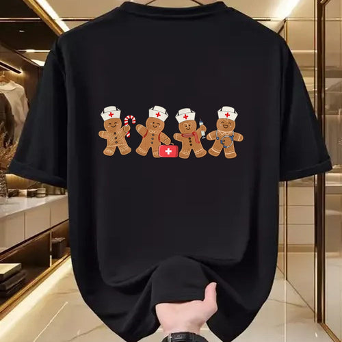 Funny Nurse Shirt, Nurse Unisex T-Shirt/Hoodie/Sweatshirt HLT00 - Nurse Cute Gingerbread Christmas Xmas Holiday Nurses Pajamas T-Shirt