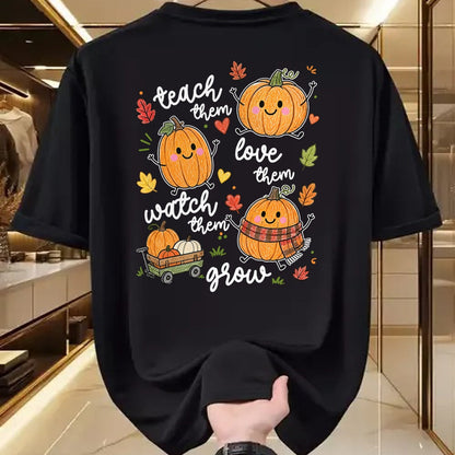 Best Teacher Shirt, Funny Teacher UnisexT-Shirt/Hoodie/Sweatshirt HLT00 - Teach Them Love Them Watch Them Grow Pumpkin Fall Teacher T-Shirt