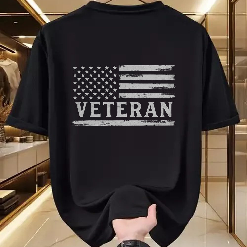 Proud Veteran Shirt, Funny Veteran UnisexT-Shirt/Hoodie/Sweatshirt HLT00 - Veteran Grey Vintage USA Flag Father_s Day Patriot T-Shirt