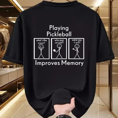 Funny Pickleball Shirt, Pickleball Lover Unisex T-Shirt/Hoodie/Sweatshirt HLT00 - Playing Pickleball Improves Memory Funny Pickleball Player T-Shirt
