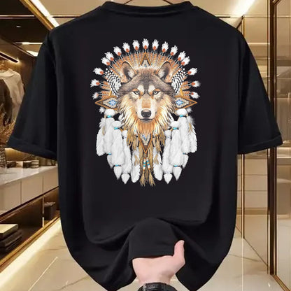 Native American T-Shirts, Vintage Native American Unisex T-Shirt/Hoodie/Sweatshirt HLT00 - Native American Wolf Feather